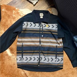 Cinch Dark Blue Jacket with Unique Design NWOT